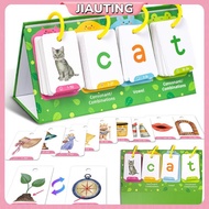 JIAUTING Kids CVC Words Flashcards Phonics Flip Chart Word Builder Sight Words Activity Learning Too
