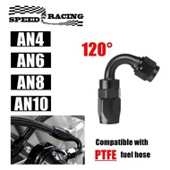120 Degree Oil Fuel Swivel Hose End Fitting Female-AN4 AN6 AN8 AN10 Oil Hose End Adaptors PTFE