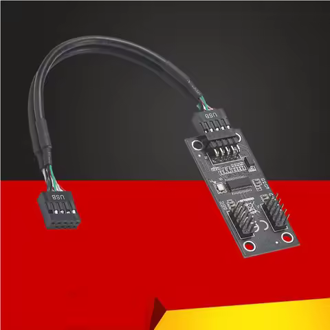 NEW USB Hub USB Splitter USB2.0 9Pin to Dual 9Pin Hub Adapter Riser Motherboard USB 9Pin Header Conn