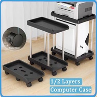 360 Rotating 2/3 Layers Rack Computer Case Holder CPU Stand PC Base Trolley With Wheels