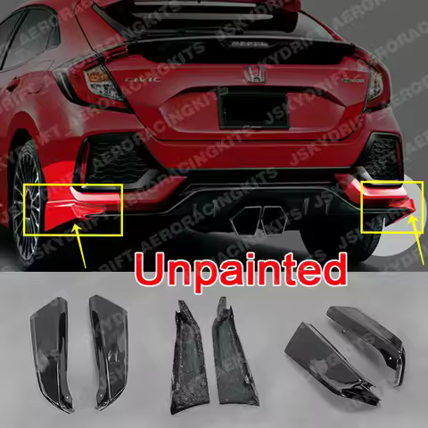 For Honda Civic FK7 Rear Bumper Spats Diffuser Splitter Addon FRP Unpainted Trim