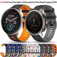 20 22mm Watch Straps For Polar Pacer Wristband POLAR Grit X Pro Titan/Vantage M2 M/IGNITE 2/3/Unite Silicone Bracelet Watchbands