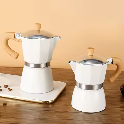 150ml /300ml Vintage Wooden Handle Espresso Maker Moka Pot Classic Italian Cafe Tools Kitchen Cafe A