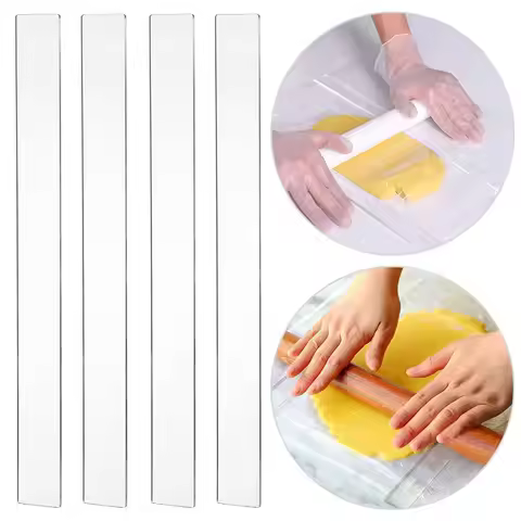 2Pcs Acrylic Biscuit Cake Rolling Tool Balance Ruler Fondant Icing Biscuit Thickness Ruler Biscuit S