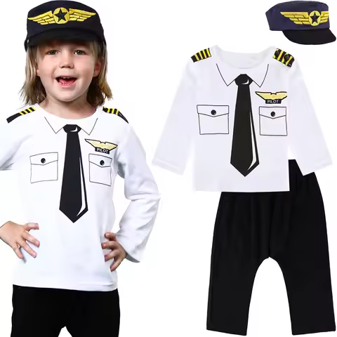Toddler Boys Prince Costume Halloween Fireman Police Prisoner Pilot Outfit Infant Photography Carniv