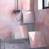 8pcs 11.81in*11.81in 0.7㎡ Pink Marble Pattern Ceramic Wall Tiles, Waterproof And Moisture-Proof Wall
