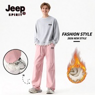 JEEP SPIRIT Men's Warm Pants Winter Hiking Pants Adjustable Legs black