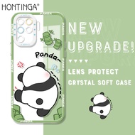 Hontinga Casing Case For OPPO Reno 10 Pro Plus Pro+ Reno 5 5G 4G Reno5F Reno 5F Reno6 5G Reno 6 Case Transparent Clear Case Cute Panda Soft Silicone Full Cover Rubber Cases Back Cover Phone Casing Softcase For Girls