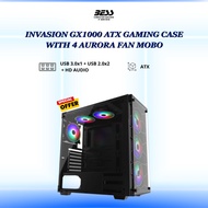 INVASION GX1000 ATX GAMING CASE WITH 4 AURORA FAN MOBO