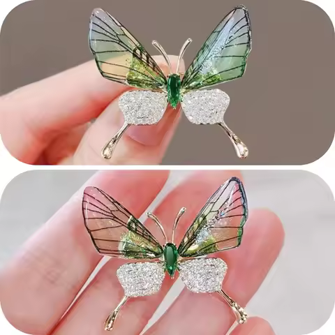 Butterfly Brooch Acrylic Transparent Wings Butterfly Clothing Pin Insect Pins Banquet Party Backpack
