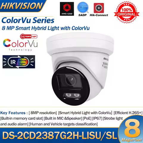 Hikvision 8MP IP Camera DS-2CD2387G2H-LISU/SL 4MP DS-2CD2347G2H-LISU/SL Smart Hybrid Light ColorVu T