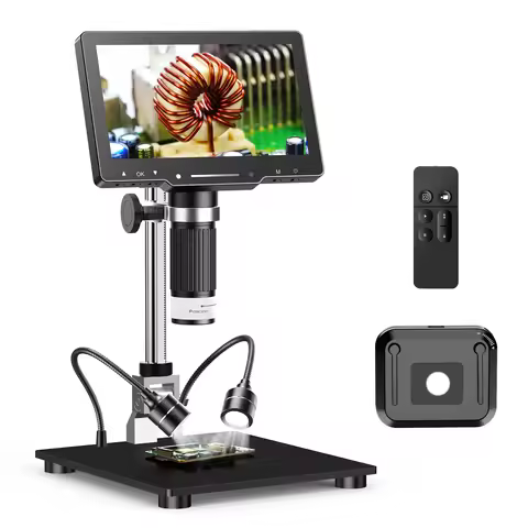Hayve 4K Digita Microscope with 7inch IPS Screen 48MP HD HDMI Microscope 1500X Soldering Microscope 