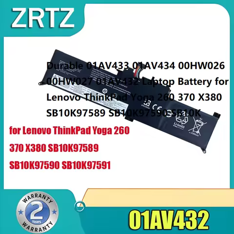 Durable 01AV433 01AV434 00HW026 00HW027 01AV432 Laptop Battery for Lenovo ThinkPad Yoga 260 370 X380