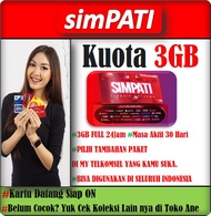 Kartu Kuota Telkomsel Simpati 3GB Siap Pakai  Full 24 Jam