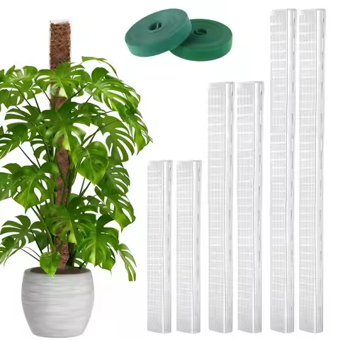 24/36/48 Inch Plastic Moss Pole for Monstera, Large D Shaped Poles Pot Climbing Plants Work Sphagnum