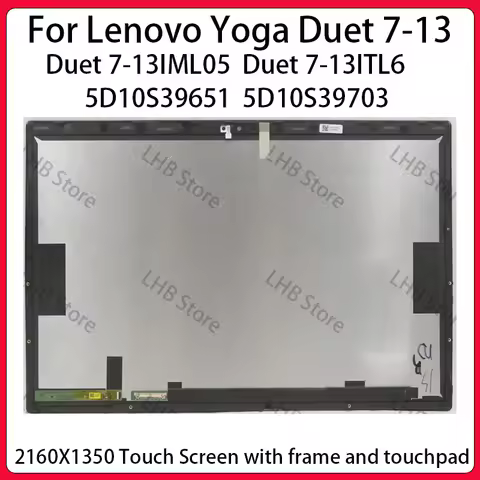 13" Touch Screen For Lenovo Yoga Duet 7-13IML05 82AS Yoga Duet 7-13ITL6 82MA LCD Display Digitizer +