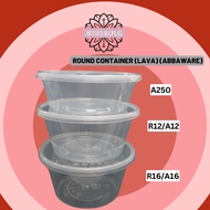 A250 R12 R16 Round Container with Lid / Disposable Plastic Food Box / Bekas Bulat