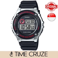 [Time Cruze] Casio W-216H Digital Black Resin Band Silver Case Men Watch W-216H-1CVDF W-216H-1C W-21