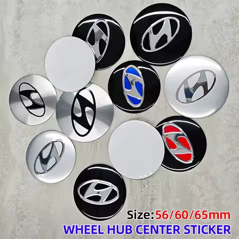 4pcs 56mm 60mm 65mm Car Wheel Center Covers Badge Sticker Stickers For Hyundai i20 Elantra Getz Sona
