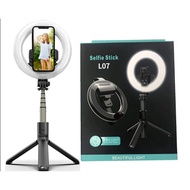 L07 Multifunction Selfie Stick & 16cm LED Ring Light With Bluetooth Connection Control
