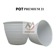 PLAYWOOD POT PREMIUM 21 CM - WHITE POT - WHITE POT 21 - DECORATIVE PLANT POT - DECORATIVE POT - FLOW