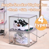 Full Acrylic Front Side Magnetic Opening Sneaker Shoe Box Display Case Storage Organizer