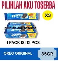 Biskuit Oreo Original Krim Vanilla 12 x 27 gr MENJADI 35 GR ( HARGA PAKET 3 BOX )