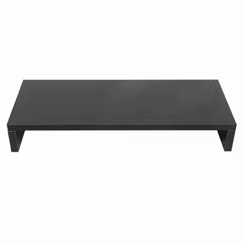 Wooden Monitor Stand LED LCD Computer Monitor Riser Desktop Organizer Display Shelf Black