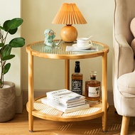Living Room Round Coffee Table Glass Round Table Table Tea Household Rental House Tea Table Table SG