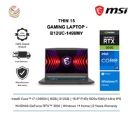 MSI THIN 15 B12UC-1498MY 15.6" FHD 144Hz Gaming Laptop Cosmos Gray (i7-12650H, 8GB, 512GB, RTX 3050 