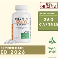 Bronson K2 D3 Vitamin K2 MK-7 Vitamin D3 5000 IU 250 Capsules