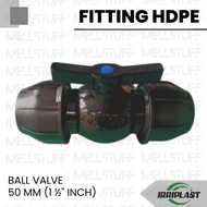 HDPE Ball Valve Fitting Size 50 50 MM (1 " Inch) High Quality HDPE Pipe Connection