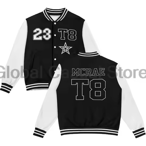 Tate McRae T8 Baseball Jacket 2025 Miss Possessive Tour Long Sleeve Streetwear Men Women Varsity Jac