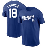 MLB Dodgers Yamamoto 18 Quick drying short sleeved T-shirt【S-3XL】Baseball Yoshinobu Yamamoto Los Ang