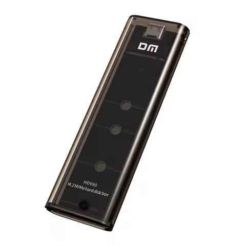 DM HD990 M.2 NVMe External Case - USB 3.1 Gen2 Type-C 10Gbps, Transparent Design，Max 4TB Support