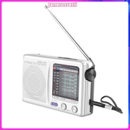 AM/FM/SW Portable Radio Operated for Indoor, Outdoor &amp; Emergency Use Radio with Speaker &amp; Headphone Jack,Silver