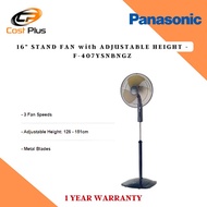 PANASONIC: F-407YSNBNGZ 16 STAND FAN METAL BLADE w ADJUSTABLE HEIGHT - 1 YEAR WARRANTY