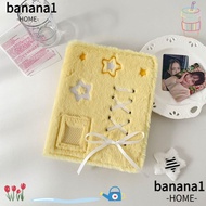 BANANA1 Photocard Holder, Plush A5 Photo Albums, Ballet-Style Ribbon Bow Girls Star Photo Card Colle