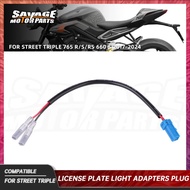2024 For Street Triple 765 RS License Plate Light Adapters Plug Connector Harness Motorcycle 660S 76