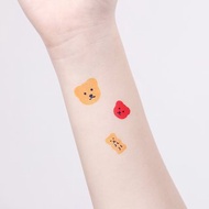 迷你刺青紋身貼紙 - 小熊 笑臉 小花 組合 2款