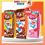 Doraemon Chocolate Milk, Strawberry Milk Drink Ready-to-drink Korean Best Selling Food 190ml x 24pcs