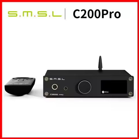SMSL C200Pro DAC Headphone Amplifier for XMOS XU-316 ESS ES9039Q2M 4*OPA1612A 6.35/4.4mm Headphone J