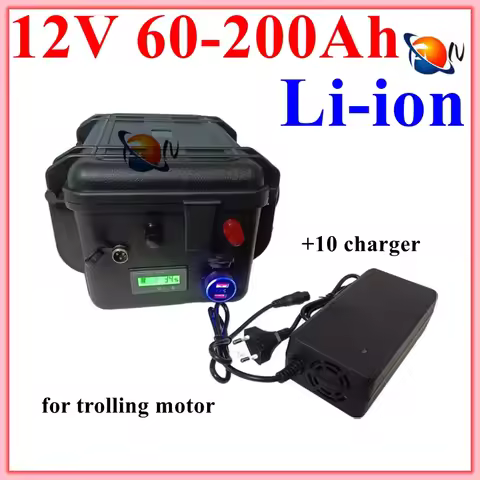 waterproof rechargeable 12V 60Ah 80Ah 120Ah 150ah 180ah 200ah Lithium ion battery for trolling motor