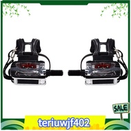 【●TI●】SPD Pedals for Spin Bike with Toe Cages for Shimano Clip Pedals Indoor Exercise Cycling Platform Pedals 9/16 inch