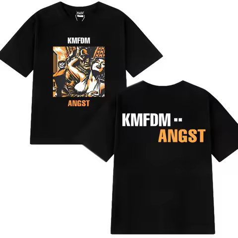 Hot Sale Rock Band Kmfdm Tour 97 Double Sided Graphic Short Sleeve T-shirts Men Women Hip Hop Street