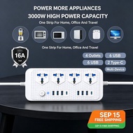 Palam Sambungan Power Strip 4 Outlet USB Port Surge Protector Home Extension Socket