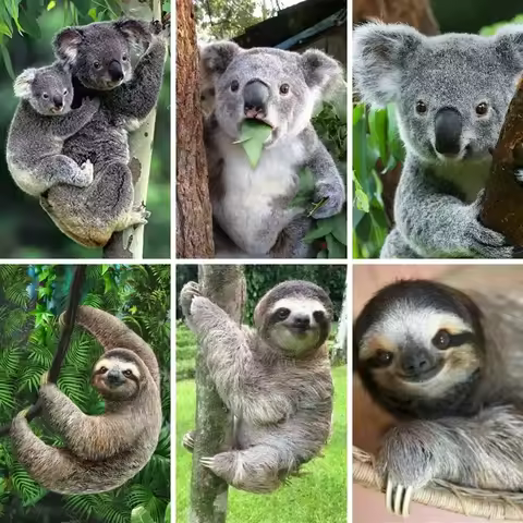 5D Diamond Painting Sloth Koala Australia Animals DIY Cross Stitch Sticker Diamond Embroidery Round 