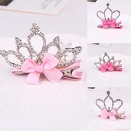 ✨ Kimi ๑  Cute Girls Rhinestone Princess Crown  Bowknot Crystal Hair Clip