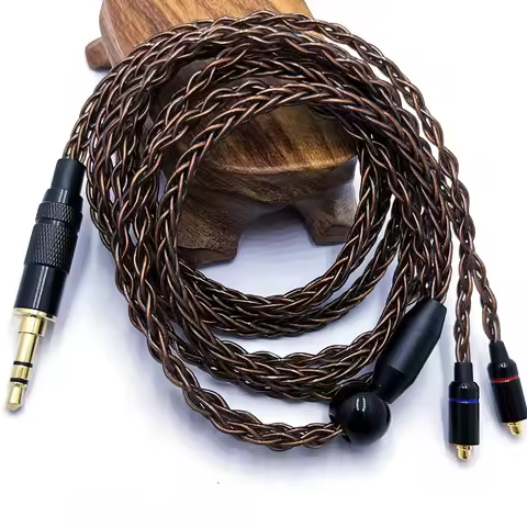 RY-C9 Mmcx Cable 3.5/2.5/4.4mm 1.2m DIY Replacement Silver plated Upgraded 8 core wire cable For Rep