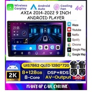 PERODUA AXIA 2014 - 2022 9'' (360 CAMERA 8GB RAM 128GB CARPLAY DSP 4G SIM IPS) big screen Full HD An